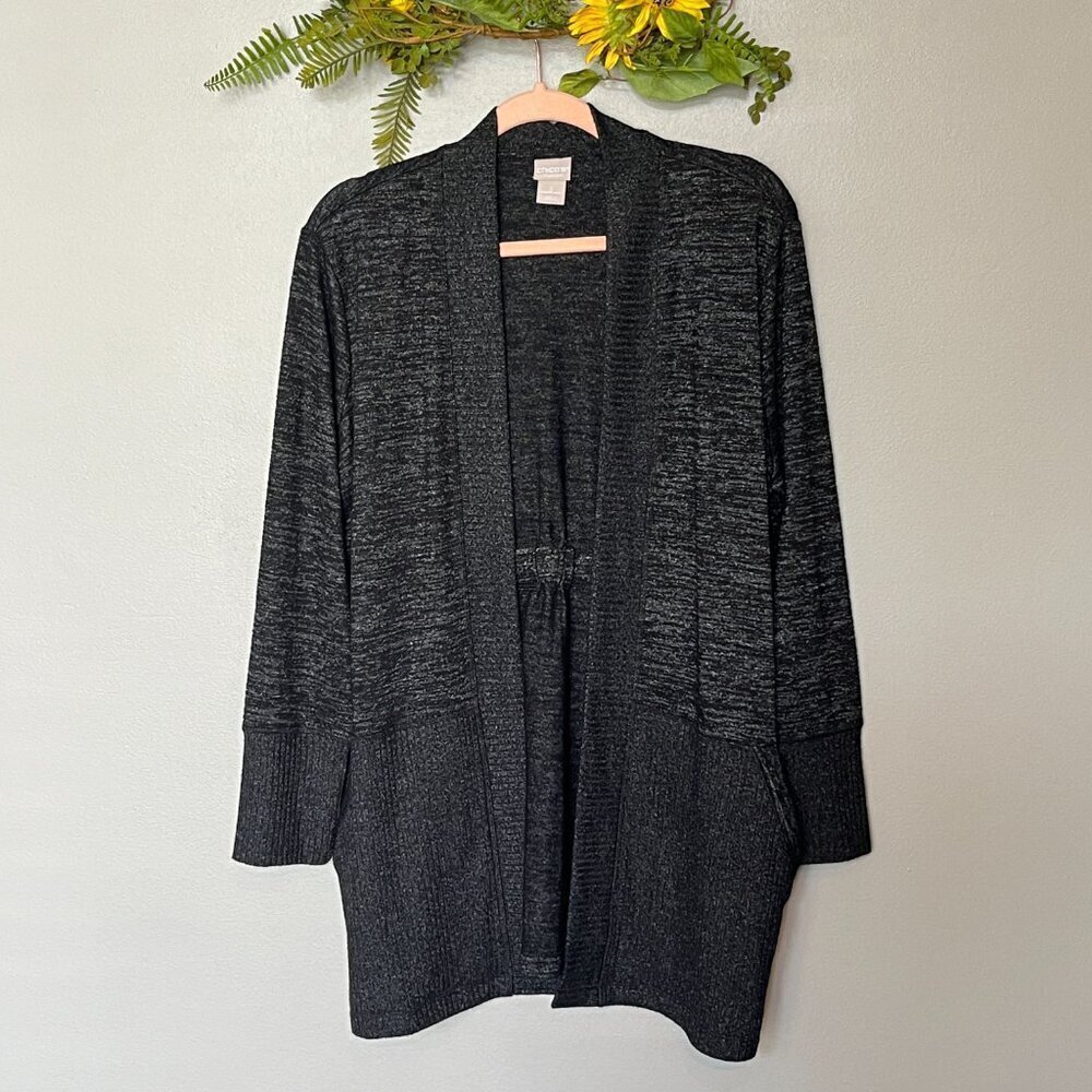 Chico's Black Open Front Cardigan
